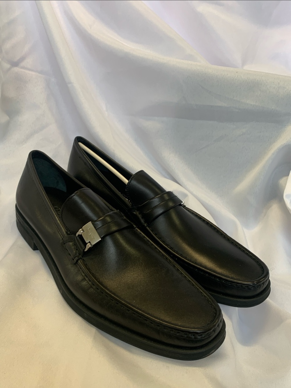 Salvatore Ferragamo Black Leather Men's Bit Loafers